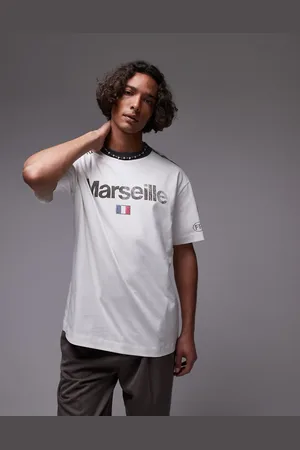 Topman Oversized fit ringer T-shirt with Marseille print in
