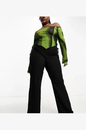 Heartbreak Plus Fit and flare pants with lace up sides in