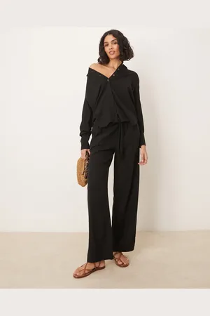JDY Wide leg belted linen mix pants in - part of a set
