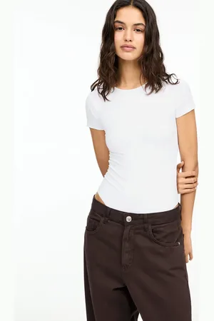 Pull&Bear Polyamide short sleeve bodysuit in