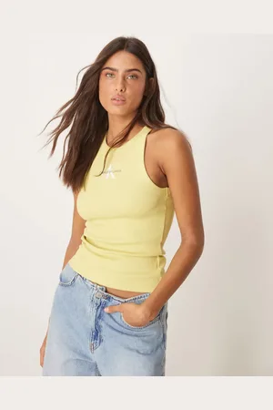 Calvin Klein Monologo ribbed tank top in