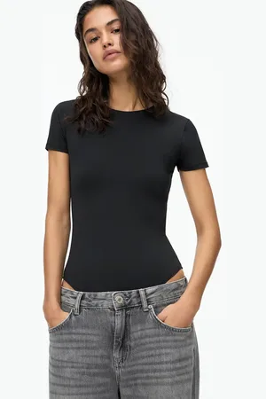 Pull&Bear Polyamide short sleeve bodysuit in