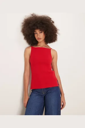Abercrombie & Fitch High neck knit tank top with side slits in