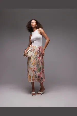 ASOS Spliced drape maxi skirt in mixed floral