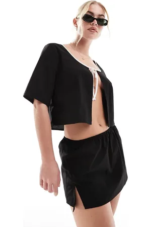 SNDYS Cotton side slit mini skirt in - part of a set