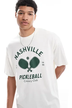 ASOS Oversized T-shirt with sports graphic in off