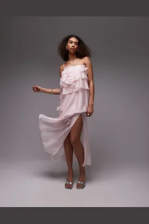 & OTHER STORIES Sheer chiffon maxi dress with layers with floral placement print