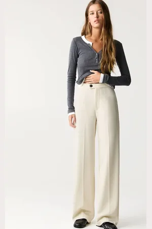 Pull&Bear Straight leg tailored pants in butter