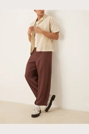 ASOS Extreme tapered smart pants in brown