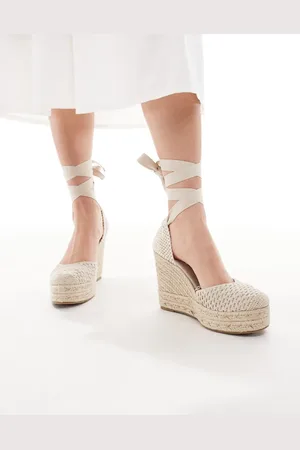 Pull&Bear Espadrille crochet heels in beige