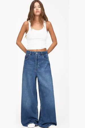 Pull&Bear Baggy oversized wide leg jeans in