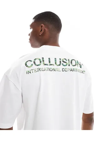 COLLUSION Boxy fit T-shirt with camo logo in