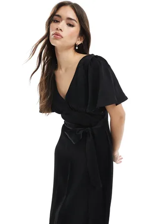Maids to Measure Bridesmaid flutter sleeve maxi dress in