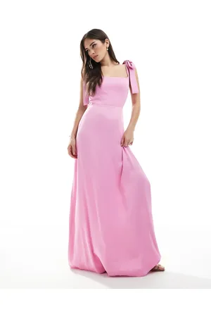 Maids to Measure Bridesmaid tie shoulder maxi dress in orchid