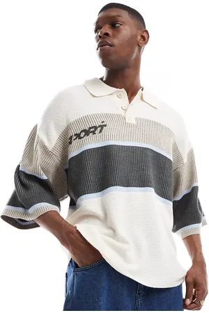 COLLUSION Knit soccer shirt in beige