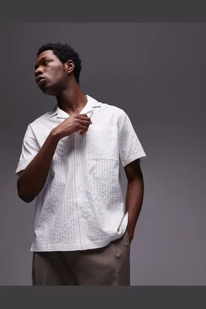 Topman Textured striped shirt in