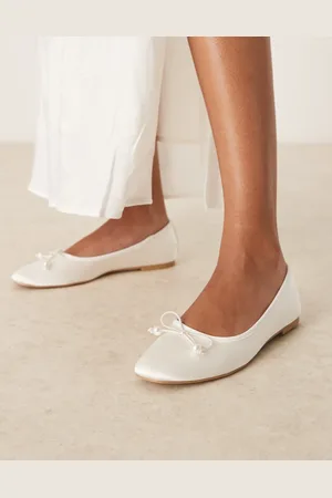 Be Mine Adyra ballet shoes with bow detail in ivory