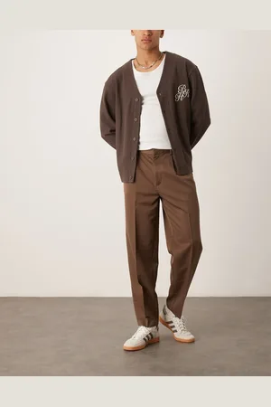 ASOS Oversized tapered dress pants with front pleats in