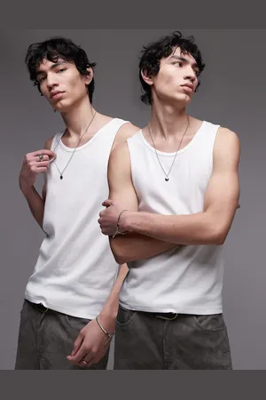 Topman 2 pack rib tank top in