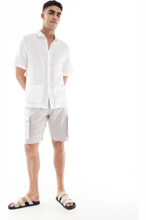 French Connection French Connection cargo pocket linen shorts in stone