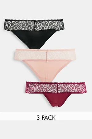New Look 3 pack lace thongs in