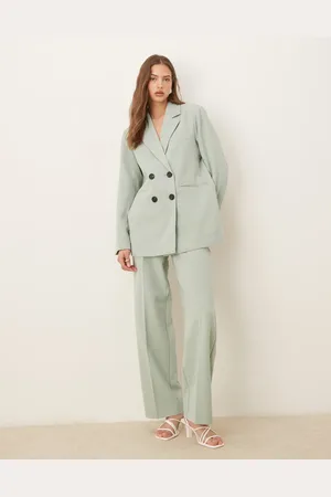 Y.A.S High waist straight leg tailored pants in iceberg - part of a set