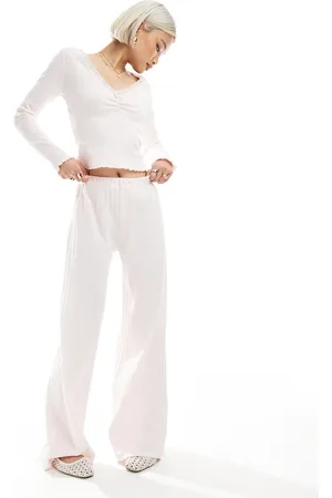 Miss Selfridge Pointelle wide leg pants in - part of a set