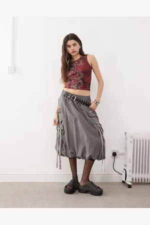 Minga London nylon bubble midi skirt in