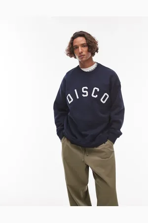 Topman Oversized fit sweatshirt with Disco applique embroidery in