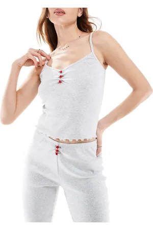 Cotton On Cotton On sleep pointelle rib cami in heather - part of a set