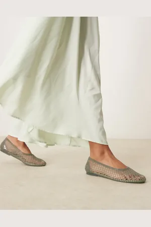 ASOS Lattitude jelly weave ballet flats in sage