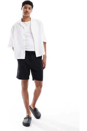 Only & Sons Textured linen mix short in