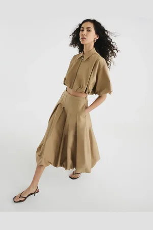 River Island Bubble midi skirt in stone - part of a set