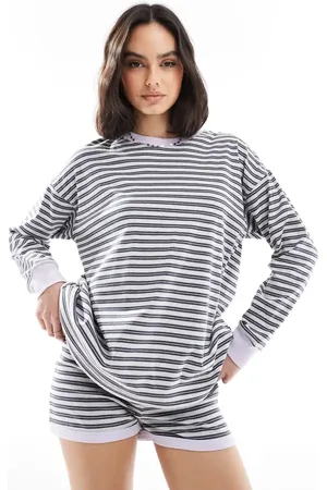 Cotton On Cotton On striped long sleeve lounge top in and gray - part of a set