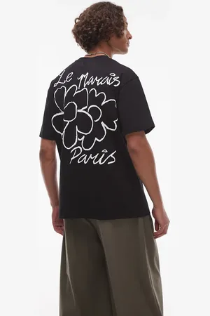 Topman Oversized fit T-shirt with front and back Le Marais raised print in