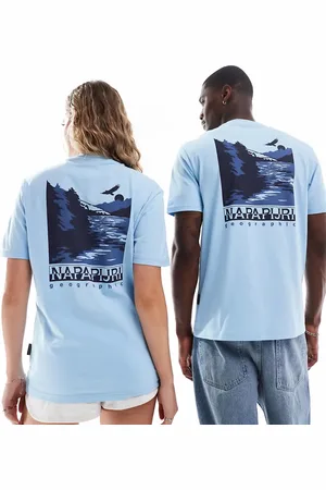 Napapijri Pali landscape backprint t-shirt in light