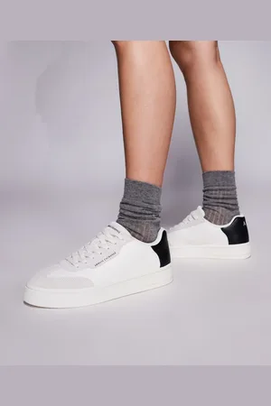 Armani Exchange Logo sneakers in off white and