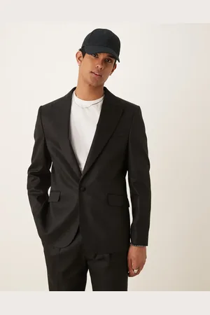 ASOS Slim linen blend suit jacket in shine