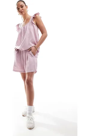 Pieces® Linen touch shorts in dawn - part of a set