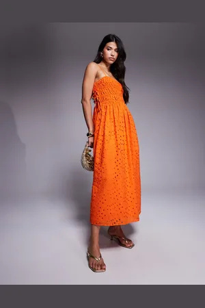 River Island Eyelet baby doll maxi dress in