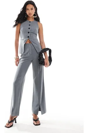 Kaiia Exclusive flared pants in charcoal - part of a set