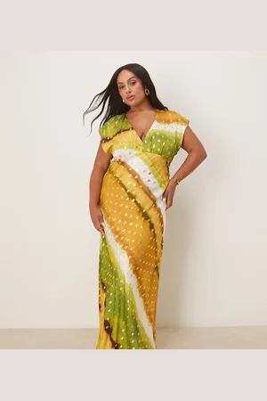 Never Fully Dressed Metallic midaxi dress in green ombre print