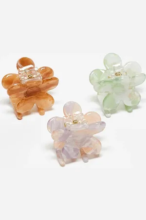 Accessorize Mini flower hair claw 3 pack in