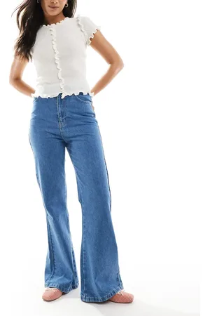 ASOS High rise flared jeans in light wash