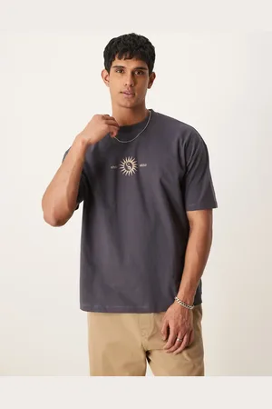 ASOS Oversized t-shirt with celestial graphic in charcoal