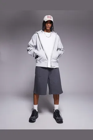 ASOS Premium heavyweight longer length shorts in charcoal heather