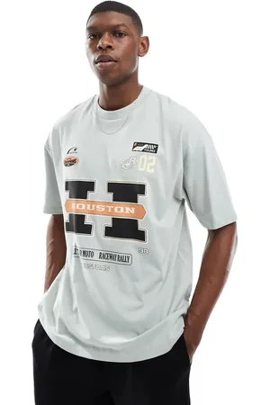 ASOS Oversized T-shirt with sports graphic in stone