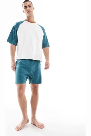 ASOS Boxy sleepwear set with raglan sleeves in ecru