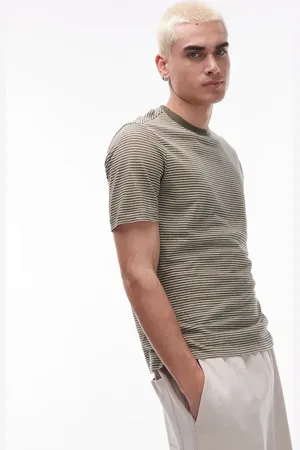 MANGO Thin stripe T-shirt in and white