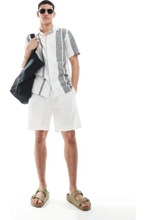 Pull&Bear Linen blend shorts in ecru